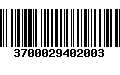 Código de Barras 3700029402003