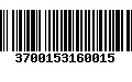 Código de Barras 3700153160015