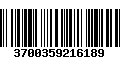 Código de Barras 3700359216189