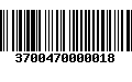 Código de Barras 3700470000018