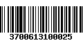 Código de Barras 3700613100025