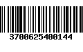 Código de Barras 3700625400144