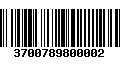 Código de Barras 3700789800002