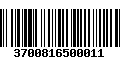 Código de Barras 3700816500011