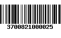 Código de Barras 3700821000025