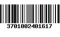 Código de Barras 3701002401617