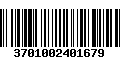 Código de Barras 3701002401679