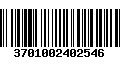 Código de Barras 3701002402546