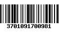 Código de Barras 3701091700981