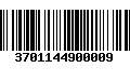 Código de Barras 3701144900009