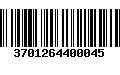 Código de Barras 3701264400045