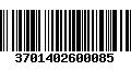 Código de Barras 3701402600085