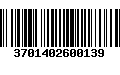 Código de Barras 3701402600139