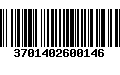 Código de Barras 3701402600146