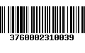 Código de Barras 3760002310039