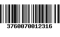 Código de Barras 3760070012316