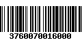 Código de Barras 3760070016000