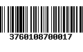 Código de Barras 3760108700017