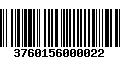 Código de Barras 3760156000022