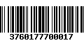 Código de Barras 3760177700017