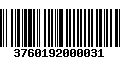 Código de Barras 3760192000031