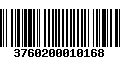 Código de Barras 3760200010168