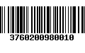 Código de Barras 3760200980010