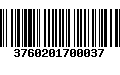 Código de Barras 3760201700037