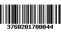 Código de Barras 3760201700044