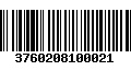 Código de Barras 3760208100021