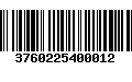 Código de Barras 3760225400012