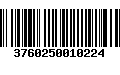 Código de Barras 3760250010224