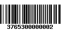 Código de Barras 3765300000002