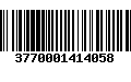 Código de Barras 3770001414058