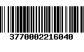 Código de Barras 3770002216040