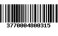 Código de Barras 3770004800315