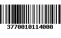 Código de Barras 3770010114000