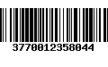 Código de Barras 3770012358044