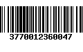 Código de Barras 3770012360047