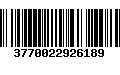 Código de Barras 3770022926189