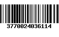 Código de Barras 3770024036114