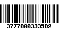 Código de Barras 3777000333502