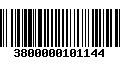 Código de Barras 3800000101144