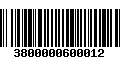 Código de Barras 3800000600012