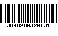 Código de Barras 3800200320031