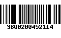 Código de Barras 3800200452114