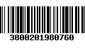 Código de Barras 3800201980760