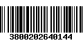 Código de Barras 3800202640144