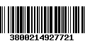 Código de Barras 3800214927721