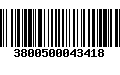 Código de Barras 3800500043418